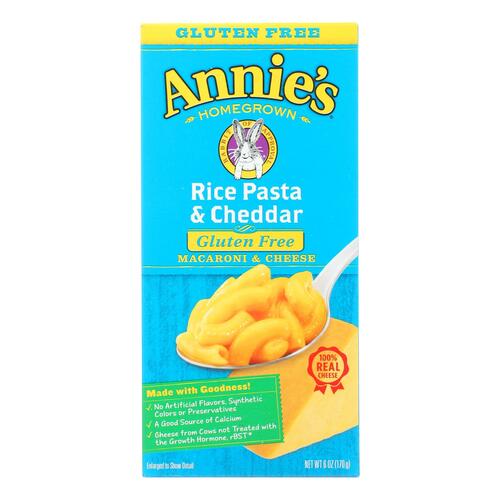 Annie'S Homegrown Gluten Free Rice Pasta And Cheddar Mac &Amp; Cheese - 00013562610013
