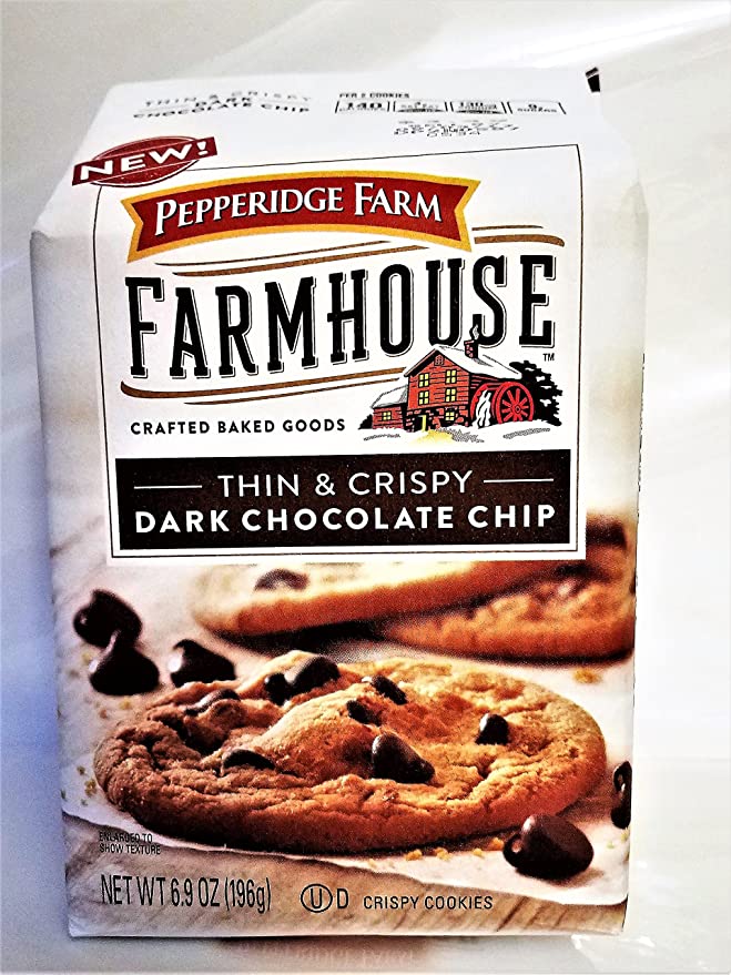  New! Pepperidge Farm Farmhouse Thin & Crispy Dark Chocolate Chip Cookies 6.9oz (U)D  - 014100047803