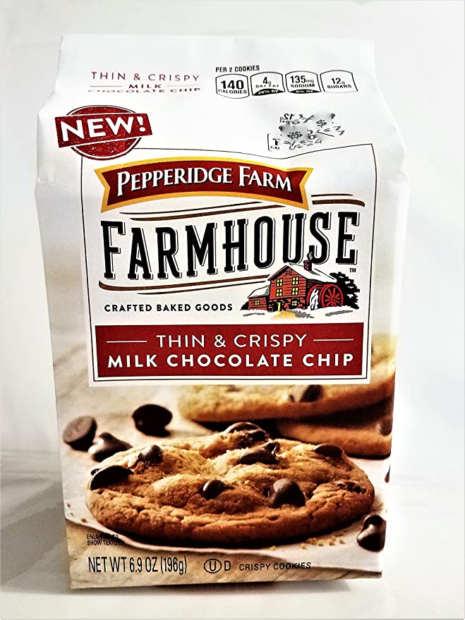  New! Pepperidge Farm Farmhouse Thin & Crispy Milk Chocolate Chip Cookies 6.9oz (U)D  - 014100048107