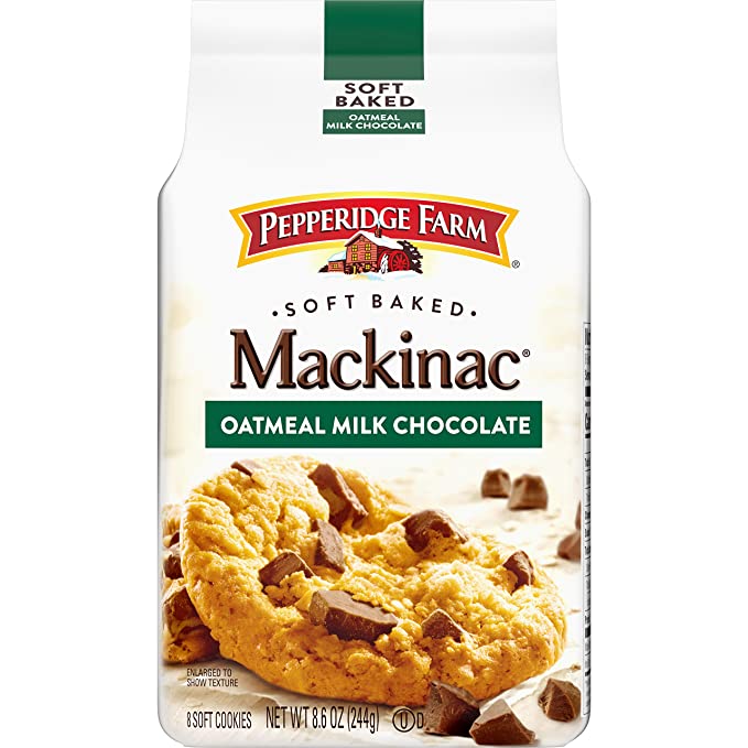  Pepperidge Farm Mackinac Soft Baked Oatmeal Milk Chocolate Cookies, 8.6 oz. Bag  - 014100048541