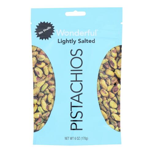 WONDERFUL PISTACHIOS: Lightly Salted Pistachios No Shells, 6 oz - 0014113910613