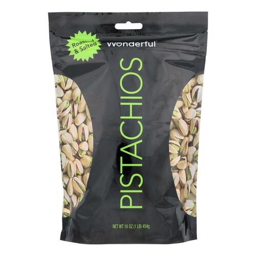 Wonderful Pistachios - Pistachios Roasted Salted - Case Of 12 - 16 Oz - 0014113912563