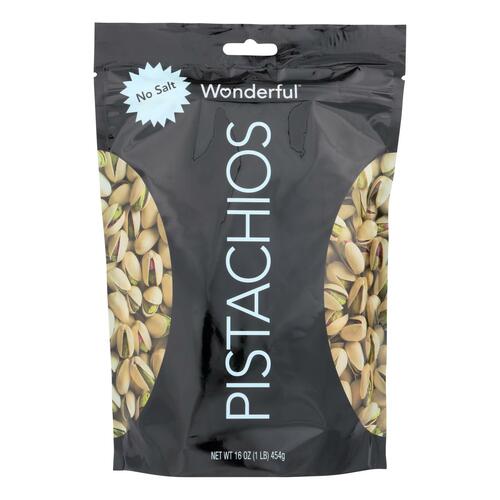 Wonderful No Salt Pistachios - Case Of 12 - 16 Oz - no