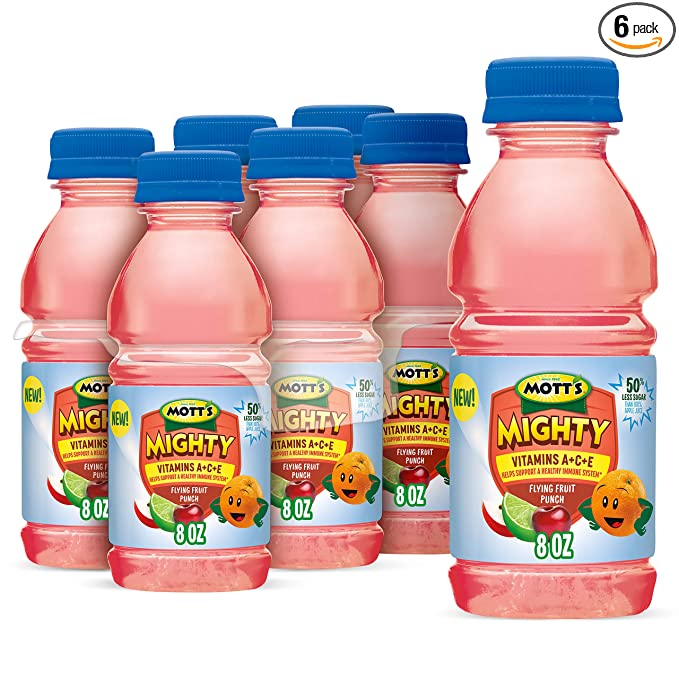  Mott's Mighty Flying Fruit Punch Juice Drink, 8 fl oz bottles, 6 pack  - 014800000337