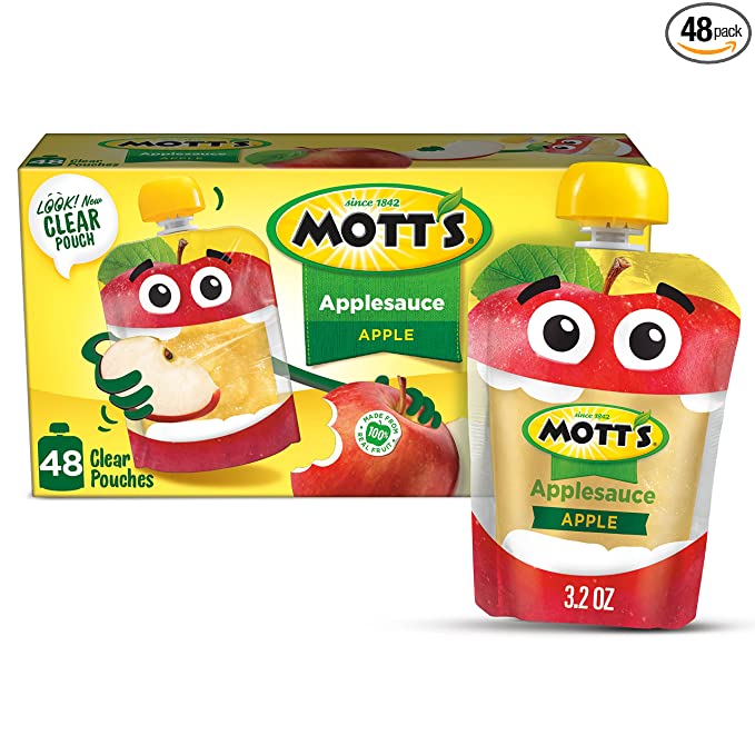 Mott's Applesauce, 3.2 oz clear pouches (Pack of 48) - 014800002836
