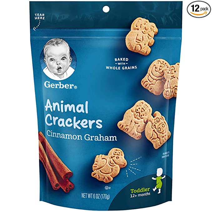  Gerber Graduates Cinnamon Graham Animal Crackers, 6 ounce (Pack of 12)  - 015000005955