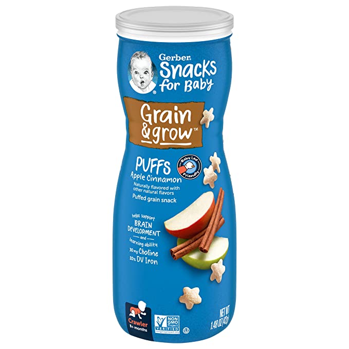  Gerber Graduates, Puffs Cereal Snack, Apple Cinnamon, 1.48 oz  - 015000045265