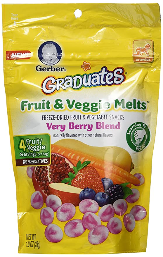  Gerber Graduates Fruit & Veggie Melts - Very Berry Blend, 1-Ounce (Pack of 4)  - 015000047917