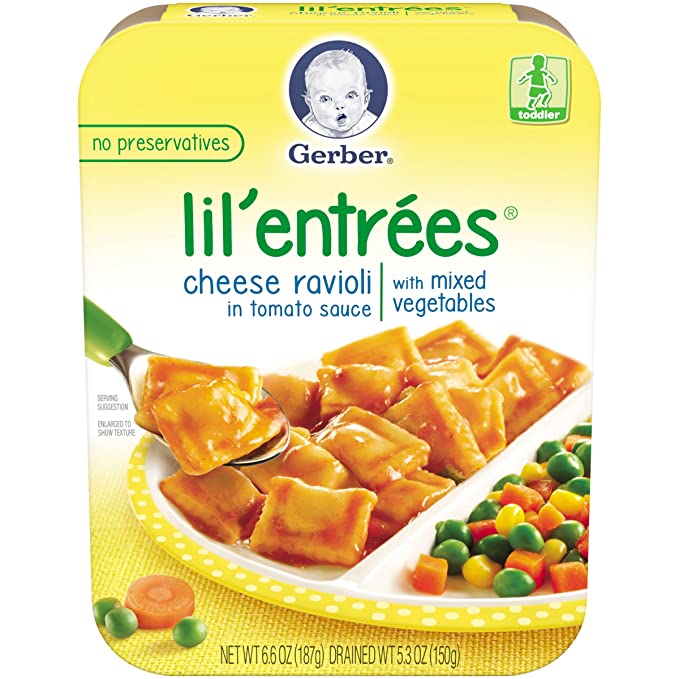 Gerber Graduates Lil'Entrée Cheesy Ravioli, Tomato, and Mixed Veggies 5.3oz - 015000048754