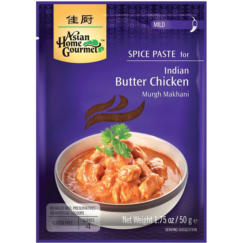 Asian home gourmet, spice paste for indian butter chicken, mild - 0015205720301
