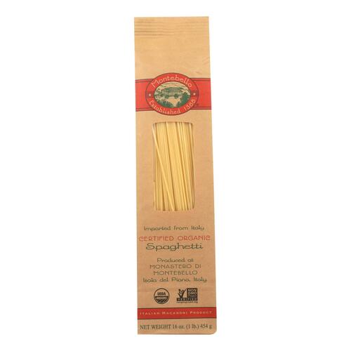 Montebello Organic Pasta - Spaghetti - Case Of 12 - 1 Lb. - light