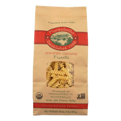 Montebello Organic Pasta - Fusilli - Case Of 12 - 1 Lb. - 015532101088