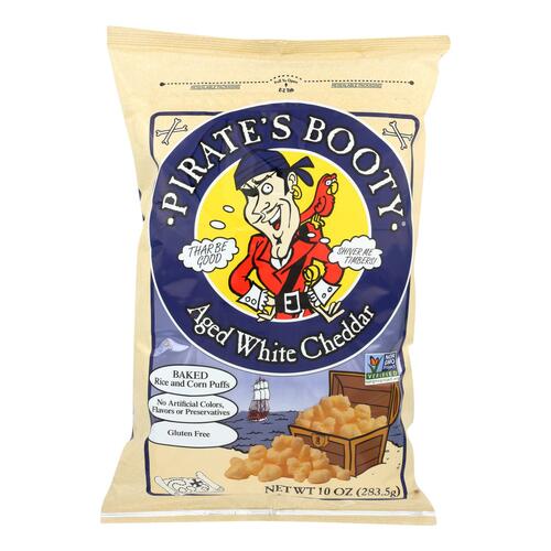 Pirate Brands Booty Puffs - Aged White Cheddar - Case Of 6 - 10 Oz. - 015665521807