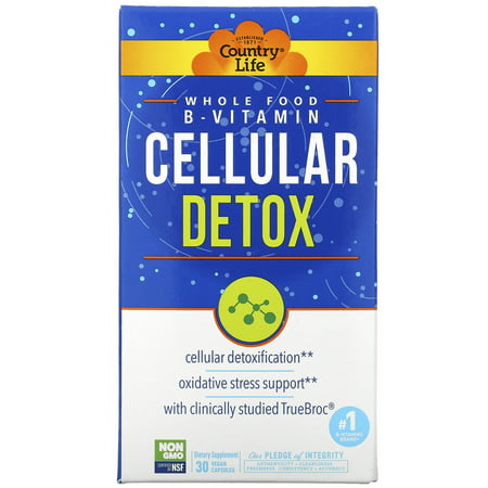 Country Life Whole Food B-Vitamin Cellular Detox 30 Vegan Capsules - 015794064497