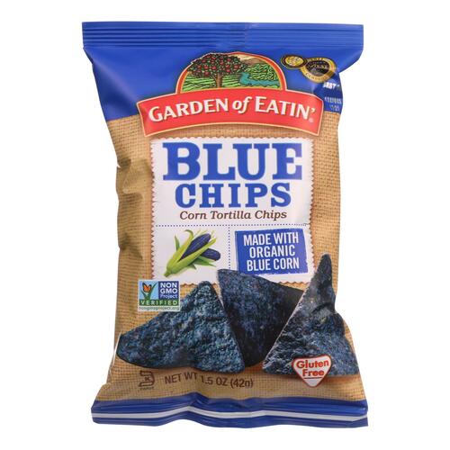 Garden Of Eatin Tortilla Chips - Organic - Blue Corn - Salted - 1.5 Oz - Case Of 24 - 015839006000