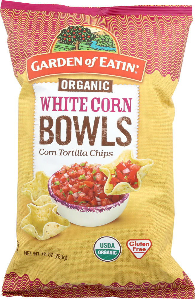 Organic White Corn Bowls, Corn Tortilla Chips - 015839022192