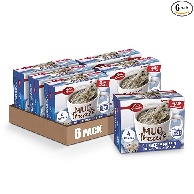 Betty Crocker Mug Treats, Blueberry Muffin, 11.8 oz, 4 ct (Pack of 6) - 016000135598