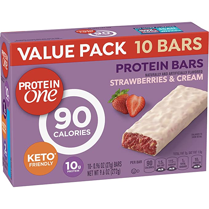 Protein One 90 Calorie Protein Bar, Strawberries & Cream, 9.6 oz - 016000141490