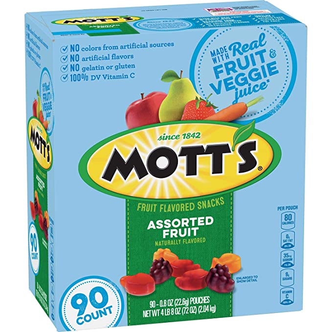 Mott's Medley Assorted Fruit Snacks (0.8 Oz., 90 ct.) Net Wt 72 Oz - 016000144484