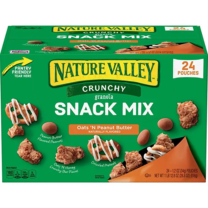 Nature Valley Nature Valley Crunch Granola Snack Mix Oats 'N Peanut Butter 24 X 1.2 Ounce Net wt 28.8 Ounce , 28.8 Ounce - 016000147416