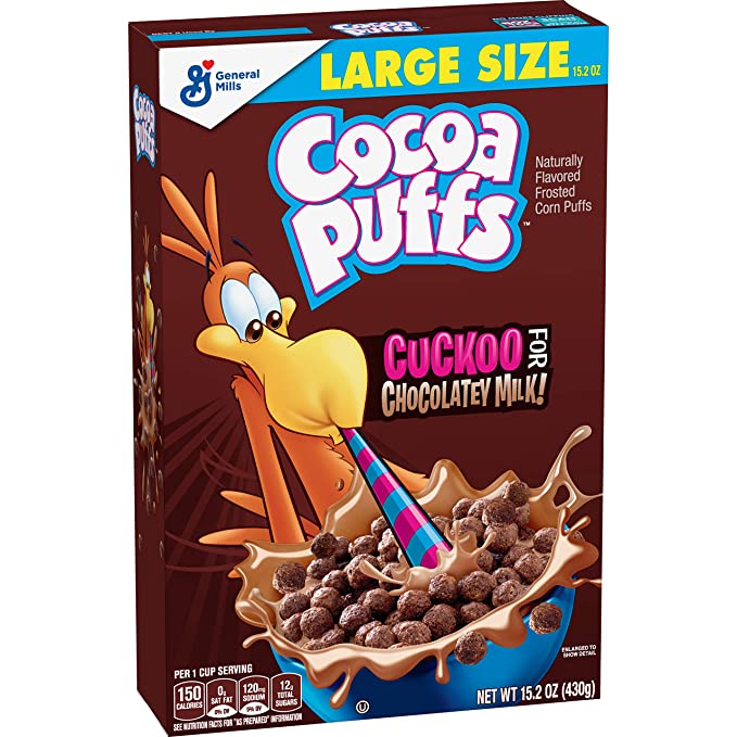  Cocoa Puffs, Chocolate Breakfast Cereal, Whole Grains, 15.2 oz  - 016000151291