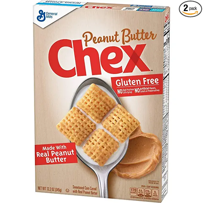  Chex Peanut Butter Gluten-Free Breakfast Cereal - 12.2oz (Pack of 2) - 016000152335