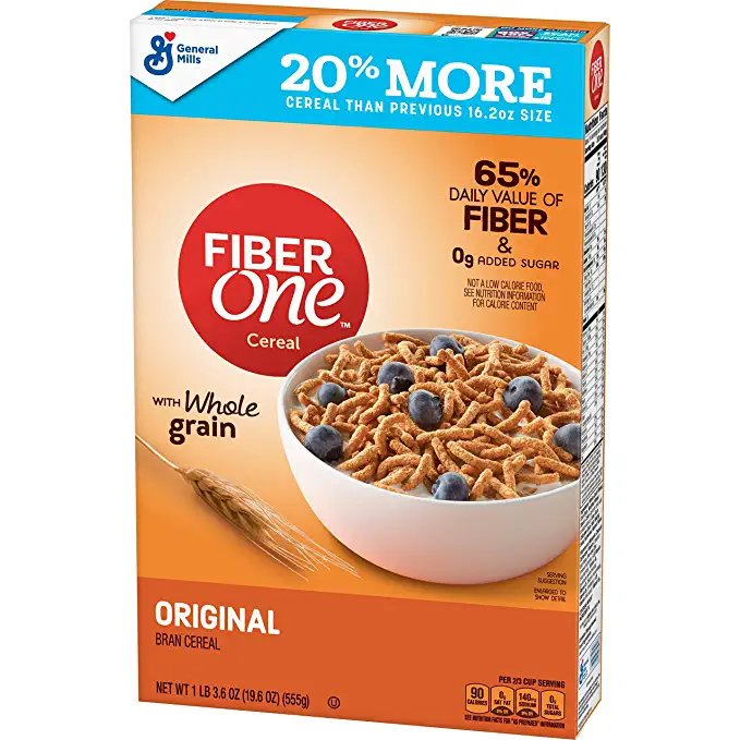  Fiber One Breakfast Cereal, Original Bran, 19.6 oz - 016000157620
