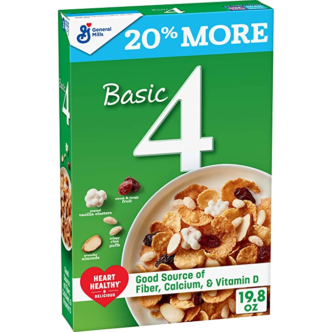  Basic 4, Multigrain Fruit and Nuts Cereal, 19.8 oz - 016000157644