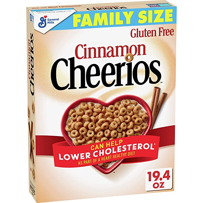  Cinnamon Cheerios Breakfast Cereal, Gluten Free, 19.4 oz - 016000162556