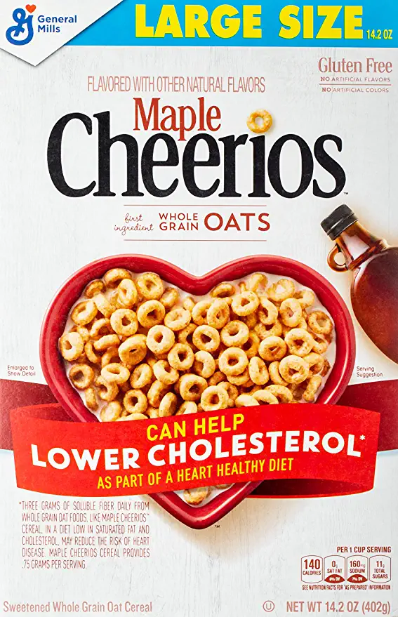 Cheerios Breakfast Cereal, Maple Cheerios, Gluten Free, Whole Grain Oats, 14.2 oz - 016000163652
