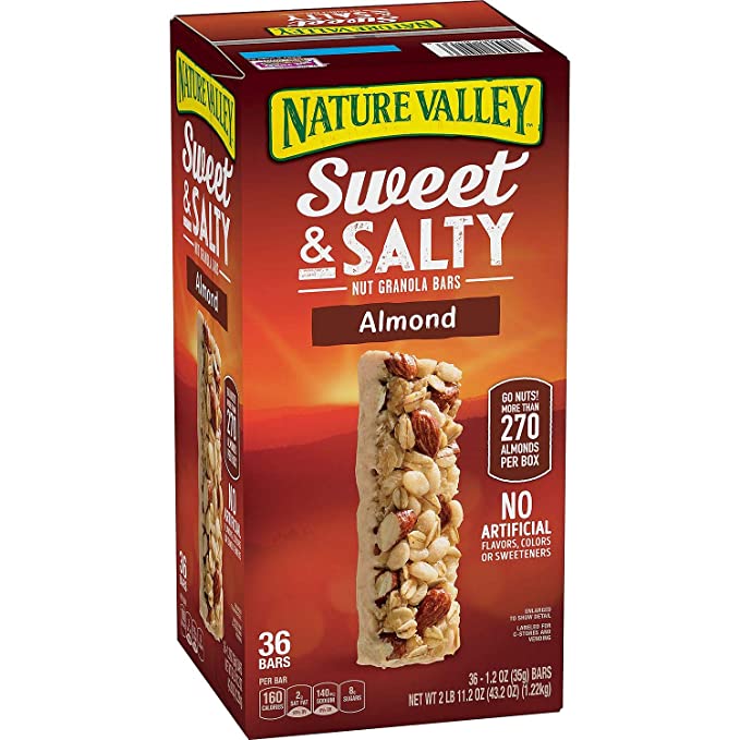  Nature Valley Sweet and Salty Nut Almond Granola Bars, 36 Count  - 016000165632