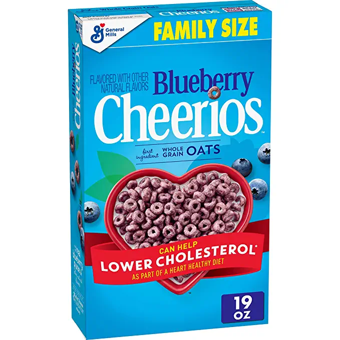  Blueberry Cheerios, Breakfast Cereal with Oats, Gluten Free, 19 oz  - 016000169357