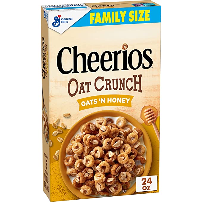  Cheerios Oat Crunch Oats & Honey Breakfast Cereal, 24 oz - 016000169364
