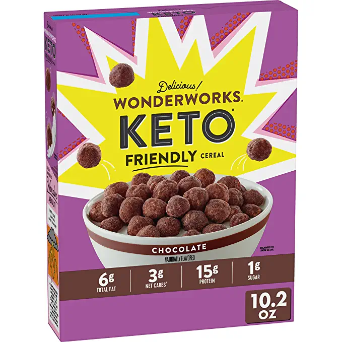  Wonderworks Keto Friendly Cereal, Chocolate, 10.2 oz Box  - 016000172838