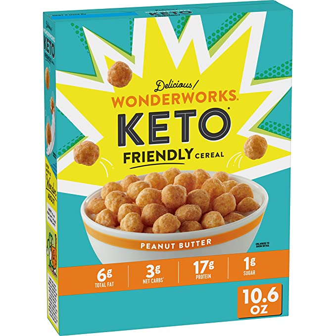  Wonderworks Keto Friendly Cereal, Peanut Butter, 10.6 oz Box  - 016000172852