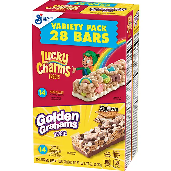 Lucky Charms and Golden Grahams, Breakfast Bar Variety Pack, 28 ct - 016000174245