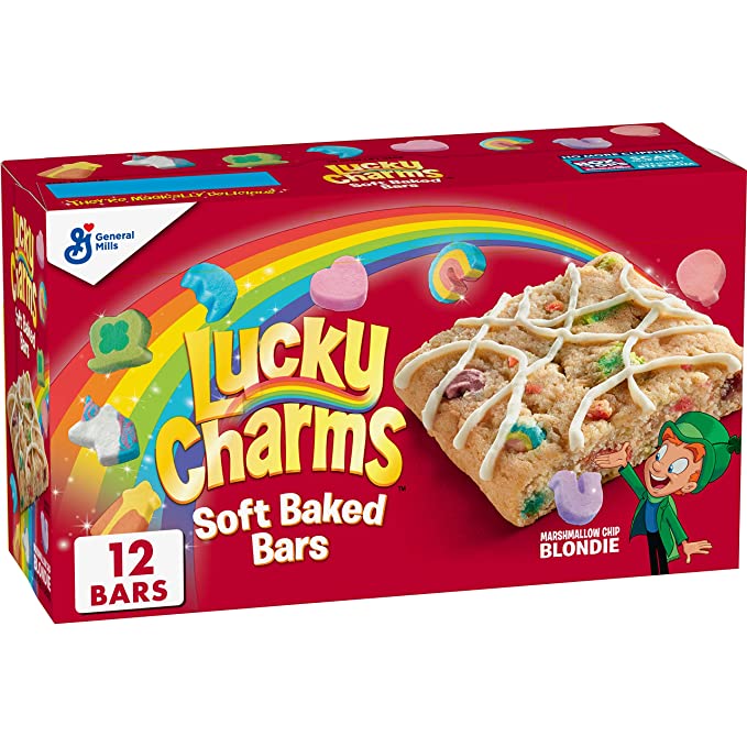 Lucky Charms Soft Baked Chewy Cereal Treat Bars, Snack Bars, 12 ct - 016000178441