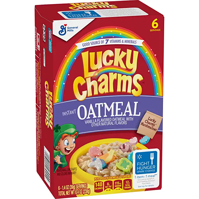 Lucky Charms Oatmeal, 8.4 oz, 6 Count - 016000179455