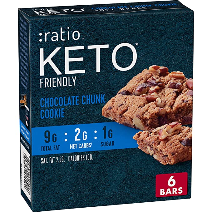 ratio KETO Friendly Soft Baked Bars, Chocolate Chunk Cookie, 6 ct - 016000179899