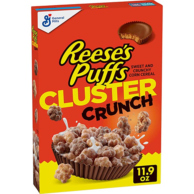 Reese's Puffs Breakfast Cereal, Cluster Crunch, Mid-Size, 11.9 oz - 016000184596