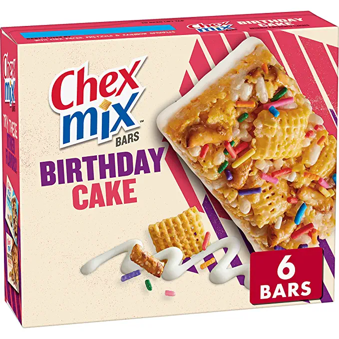 Chex Mix Treat Bars, Birthday Cake, 6 ct - 016000184671