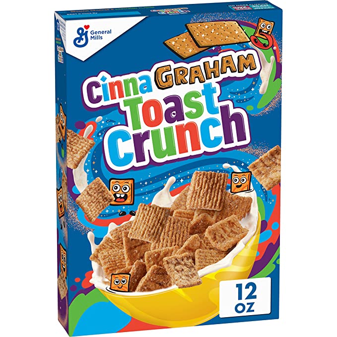  CinnaGraham Toast Crunch Cereal, Mid-Size, 12 oz - 016000184862