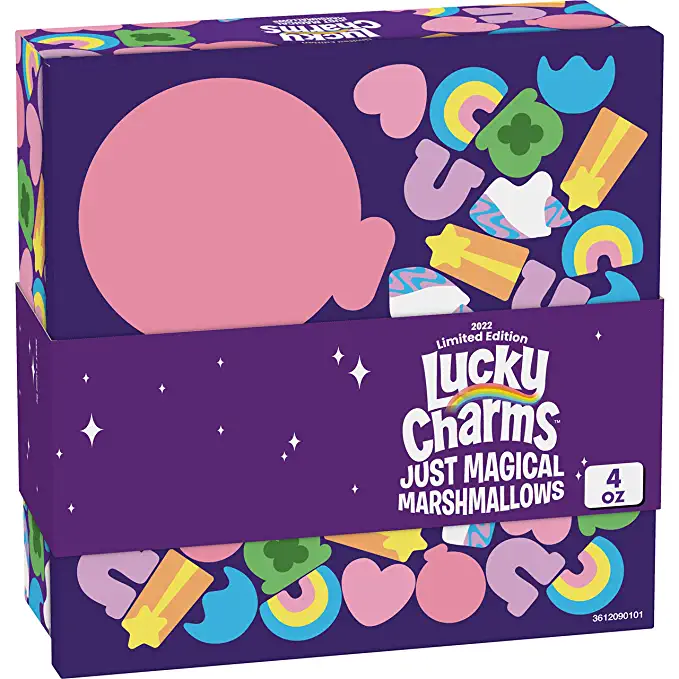  Lucky Charms Just Magical Cereal Marshmallows, Gluten Free Snacks for Kids, 4 oz Resealable Pouch  - 016000185234