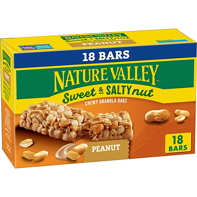  Nature Valley Chewy Granola Bars, Sweet & Salty Nut, Peanut, 18 ct  - 016000186958