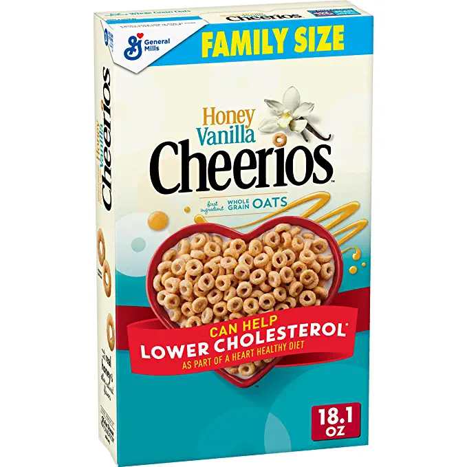 Honey Vanilla Cheerios Gluten Free Cereal, 18.1 oz Family Size Box - 016000188839