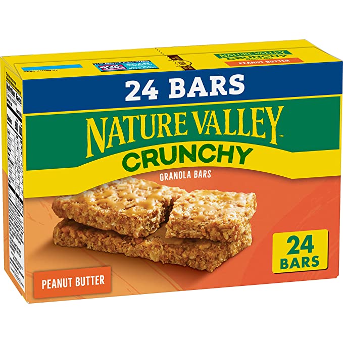  Nature Valley Crunchy Granola Bar, Peanut Butter, Value Pack, 17.88 oz, 12 Count Box  - 016000189744