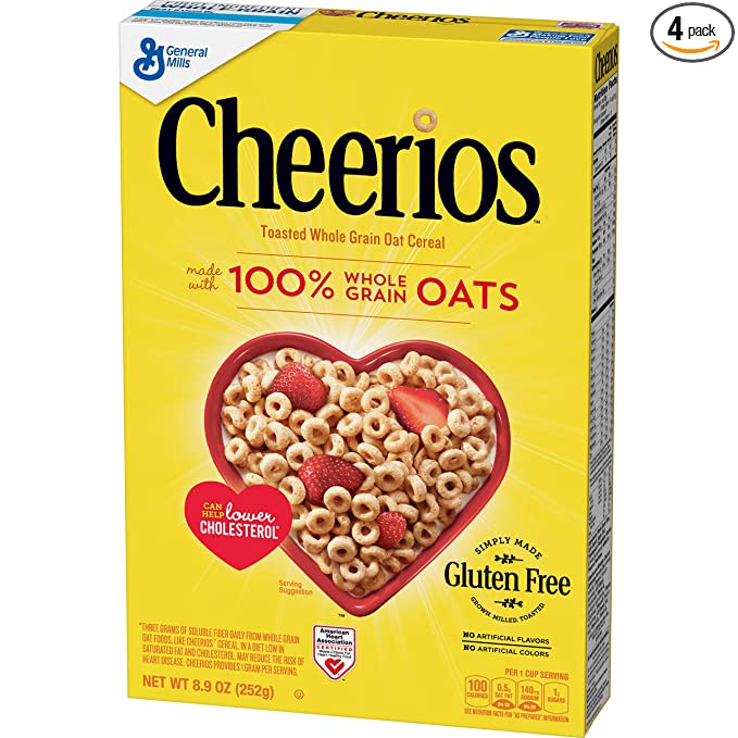  Multi Grain Cheerios, Gluten Free, Multigrain Cereal, 8.9 oz(Pack of 4) [packaging may vary] - 016000275645