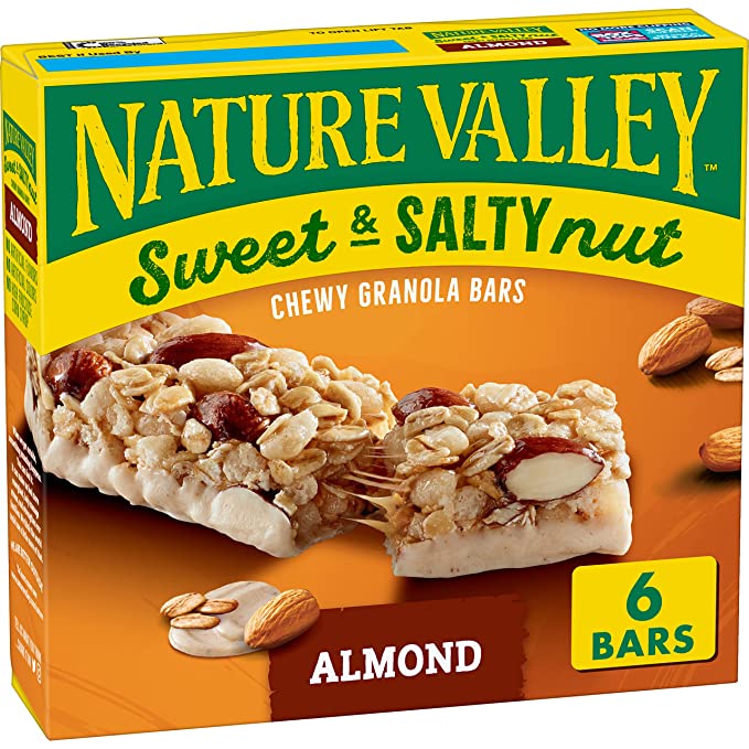  Nature Valley Granola Bars, Sweet and Salty Nut, Almond, 1.2 oz, 6 ct  - 016000277069