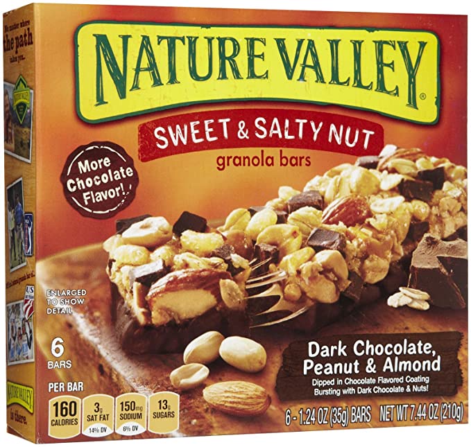  Nature Valley Sweet & Salty Nut Granola Bars - Dark Chocolate, Peanut & Almond - 7.44 oz - 6 ct  - 016000278554