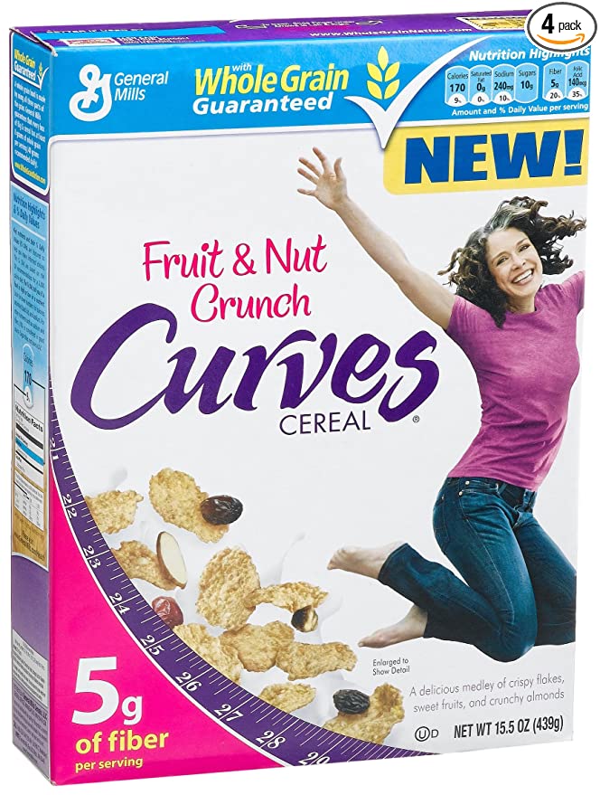 Curves Fruit & Nut Crunch Cereal, 15.5-Ounce Boxes (Pack of 4) - 016000280854